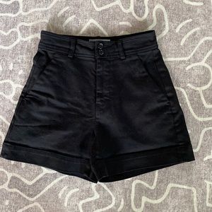 Everlane black way high twill shorts size 0